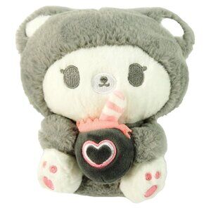 Hastarseed Plush Bear Gray Pink Stuffed Animal